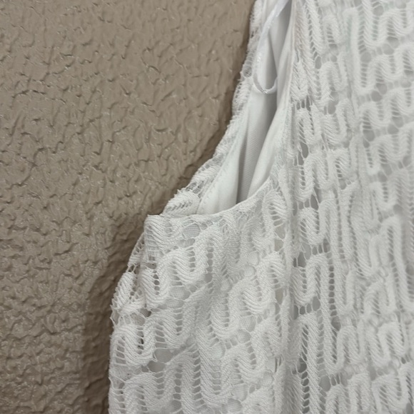 Women’s Plus Size Madison Leigh Dress, 16, White/Pink/Peach, Spring Dress - Picture 5 of 9